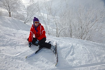 Image showing Skier Fallen