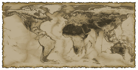 Image showing Burnt World Map