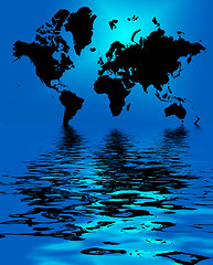 Image showing World Map Flood