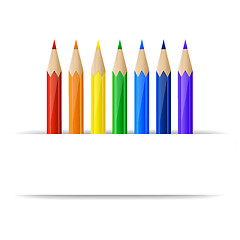 Image showing Colored  pencils and paper banner