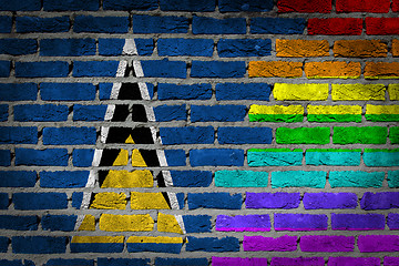 Image showing Dark brick wall - LGBT rights - Saint Lucia