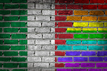 Image showing Dark brick wall - LGBT rights - Italy