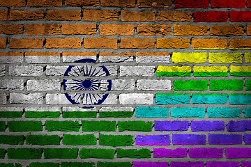 Image showing Dark brick wall - LGBT rights - India