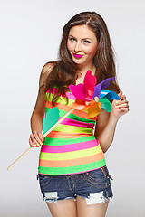 Image showing Multicolored bright summer girl.