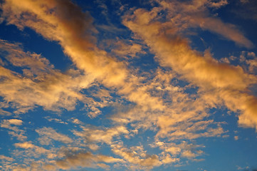 Image showing Sunset sky with clouds