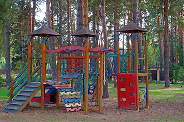 Image showing Bright children's playground in the woods