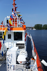 Image showing  naval flags on a warship