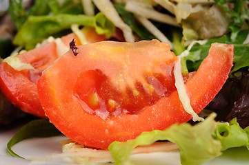 Image showing Macro closeup of tomato slice