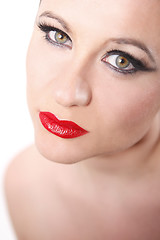 Image showing Woman with red lips