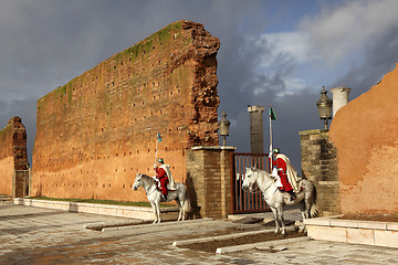 Image showing City ??wall of mausoleum Mohammed V. in Rabat