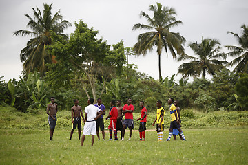 Image showing African soccer team during training