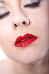 Image showing Woman with red lips