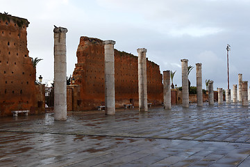 Image showing City ??wall of mausoleum Mohammed V. in Rabat