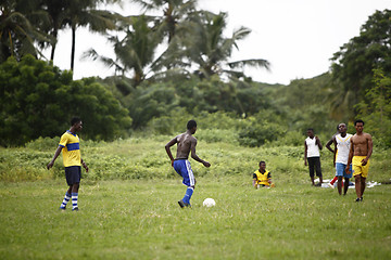 Image showing African soccer team during training