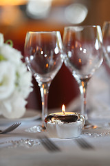 Image showing Laid wedding table 