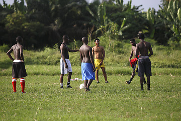 Image showing African soccer team during training