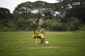 Image showing African soccer team during training
