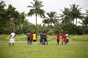 Image showing African soccer team during training