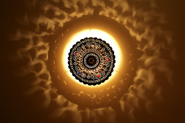 Image showing Typical ceiling lamp in Morocco