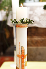 Image showing Burning candle at the communion