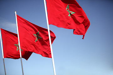 Image showing Moroccon flags 