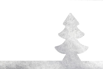 Image showing Christmas tree in silver snow