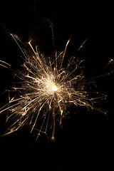 Image showing Burning sparkler on black background