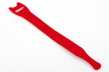 Image showing Velcro cable tie in red