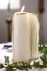 Image showing Burning wedding candle