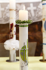 Image showing Burning candle at the communion