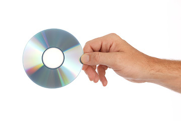 Image showing Man holds compakt disc