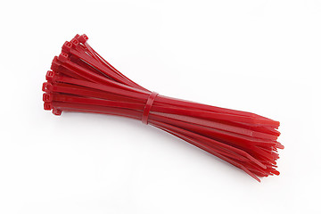 Image showing Cable tie in red