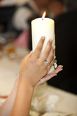 Image showing Burning wedding candle