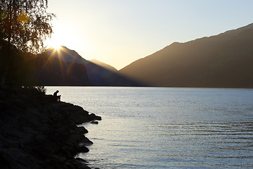 Image showing Sunrise at the lake