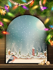 Image showing Christmas Theme - Window with a kind. EPS 10