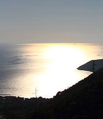 Image showing Sunset in the sea