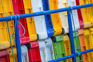 Image showing boxes on a fishing cutter