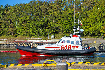 Image showing save and rescue boat at Kolobrezg, Poland