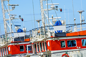 Image showing fishing cutter in a port