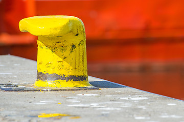 Image showing Bollard at a pier