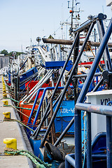 Image showing fishing cutter in a port
