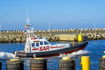 Image showing save and rescue boat at Kolobrezg, Poland