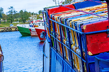 Image showing boxes on a fishing cutter