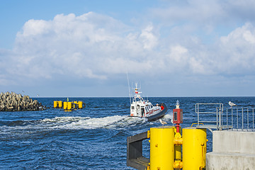 Image showing save and rescue boat at Kolobrezg, Poland