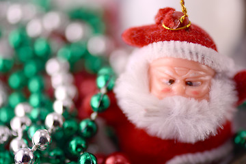 Image showing Santa Claus, christmas invitation card, close up