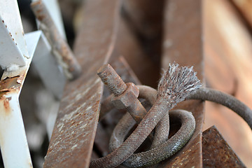 Image showing Detail of rusted chain