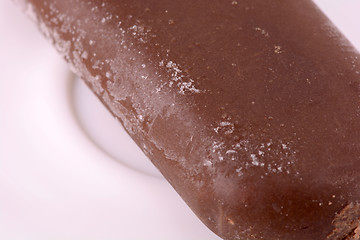 Image showing Chocolate ice cream macro detailed texture