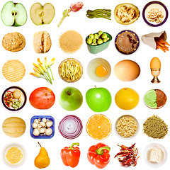 Image showing Retro look Food collage isolated