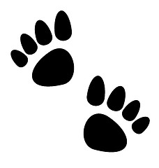 Image showing Black animal paws print isolated on white background