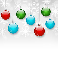 Image showing Christmas colorful balls with copy space